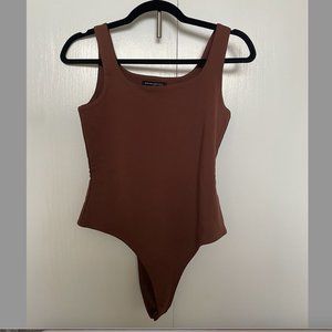 Banana Republic Scoop-Neck Thong Bodysuit, Brown, XS